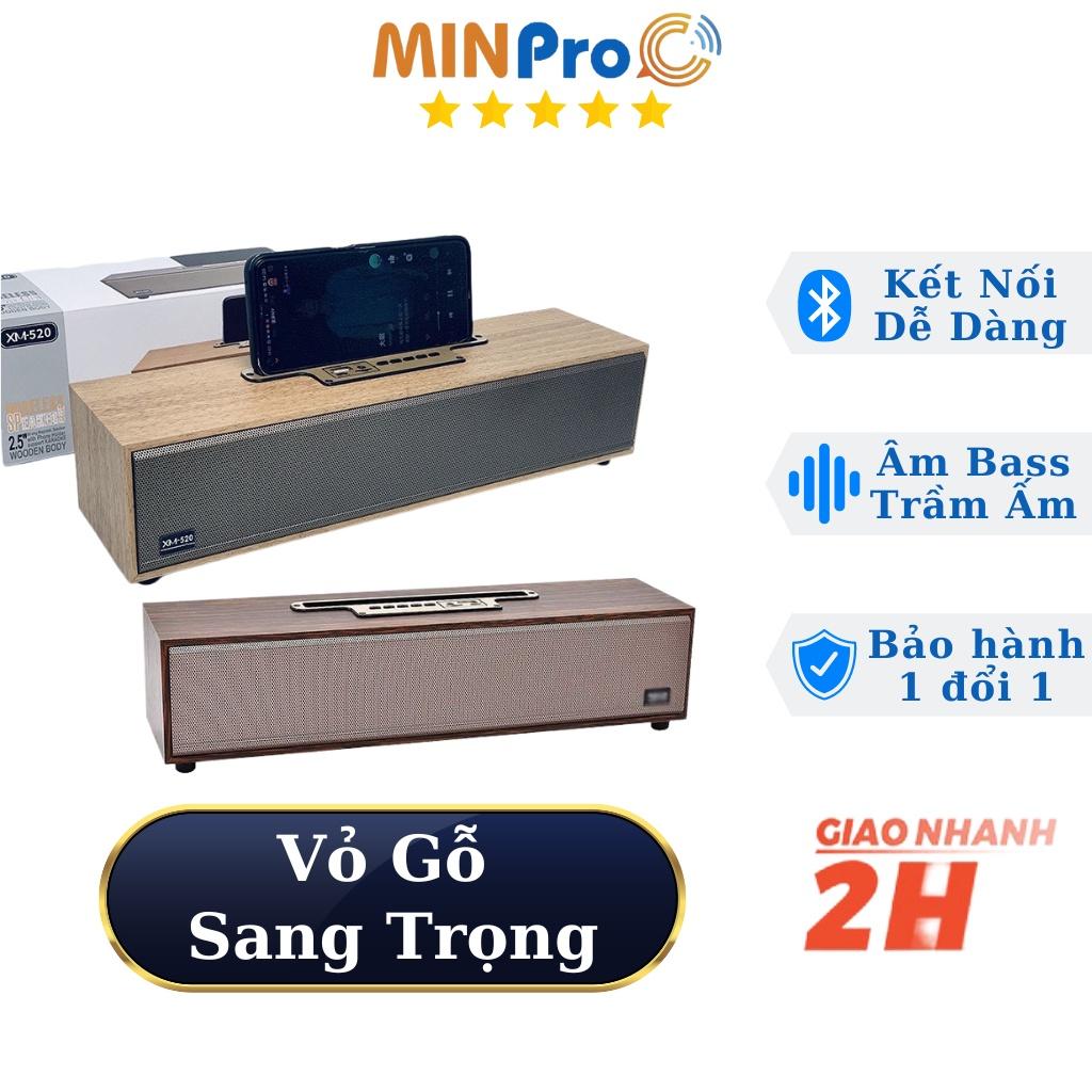 Loa BROWN không dây cổ điển MINPRO loa bluetooth vỏ gỗ kết nối tivi, pc nghe nhạc cao cấp