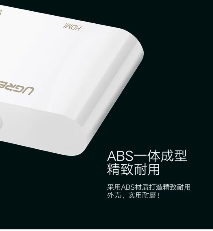 Ugreen UG40364MD108TK Màu Trắng Bộ chuyển đổi Mini DP sang HDMI + VGA hỗ trợ phân giải 4K - HÀNG CHÍNH HÃNG