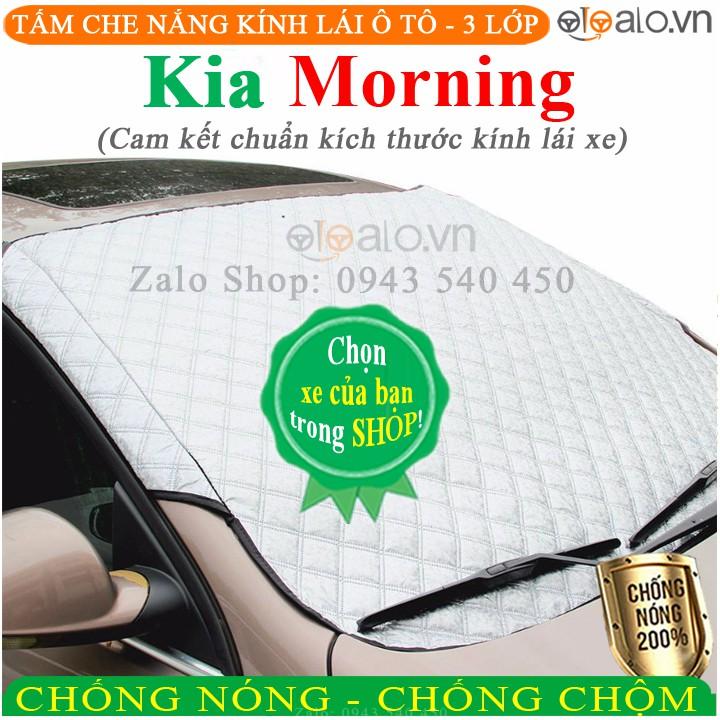 Tấm che chắn nắng kính lái ô tô Kia Morning 3 lớp Cao Cấp chắn nắng cản nhiệt bảo vệ chổi gạt mưa thảm taplo