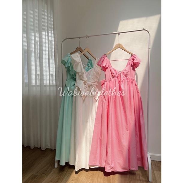 đầm maxi tay nơ hở lưng wabisabi N0203