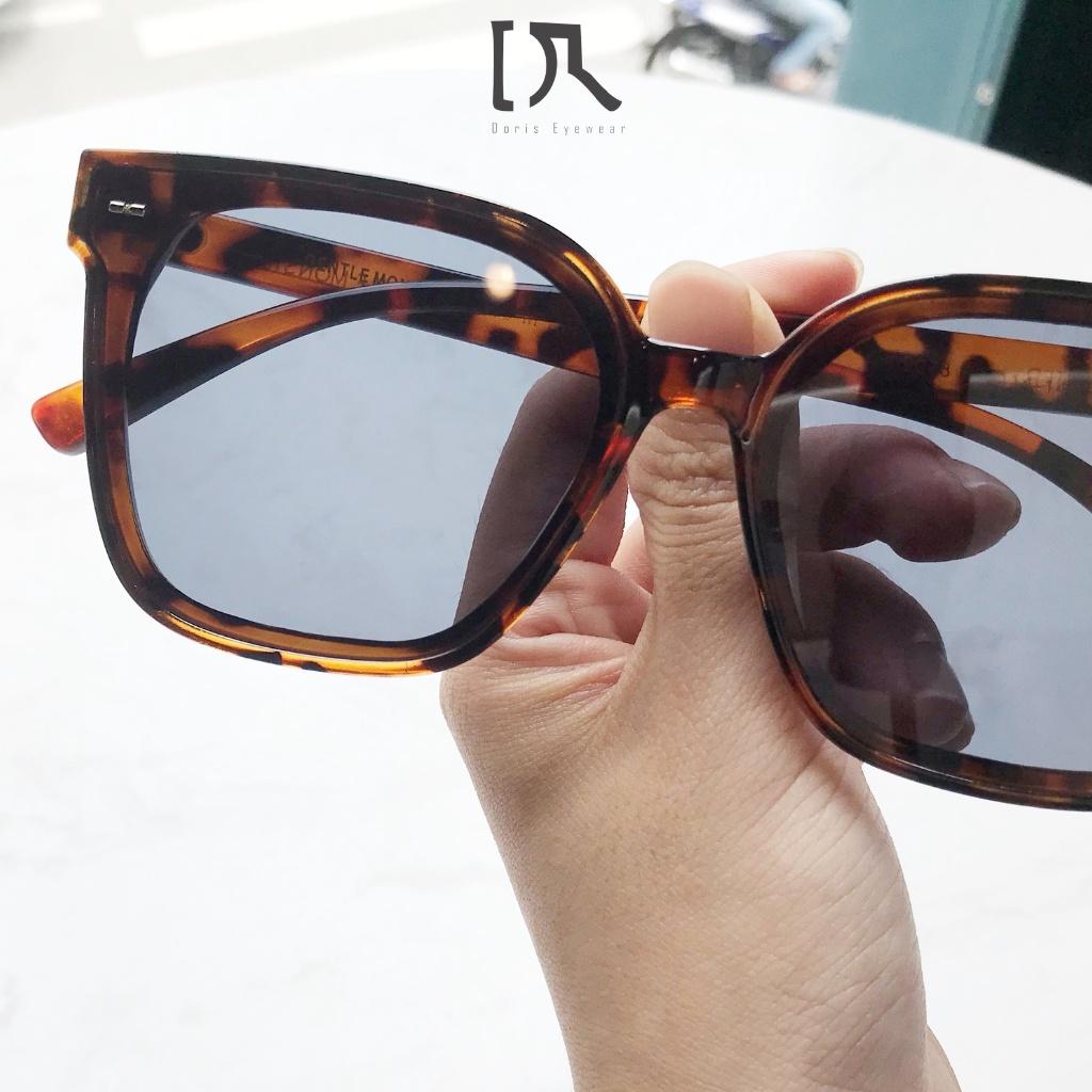 Mắt Kính Râm Vuông Chống Tia UV Màu Nâu DORISEYEWEAR