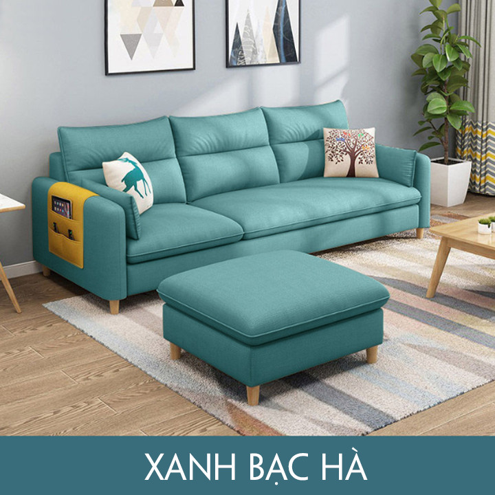 Sofa phòng khách, Ghế Sofa Chữ L, chất liệu vải lanh, đệm bông,KT 210x128x80 cm