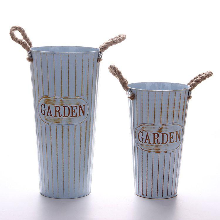 XÔ THIẾC MÀU XANH CẮM HOA TRANG TRÍ NHÀ