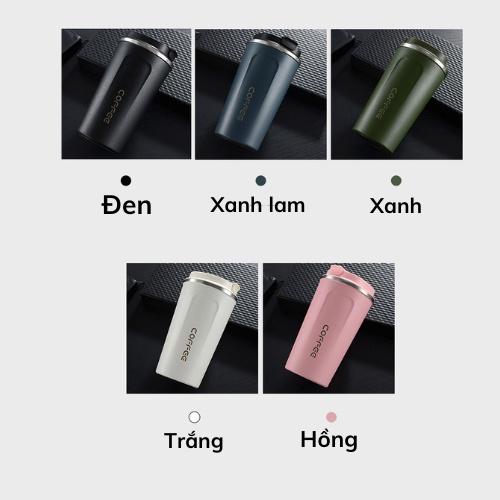 Bình giữ nhiệt ly cốc giữ nhiệt khắc tên sticker chất liệu thép không gỉ 304 dung tích 510ml 5 màu sắc giữ nhiệt 8 -12h