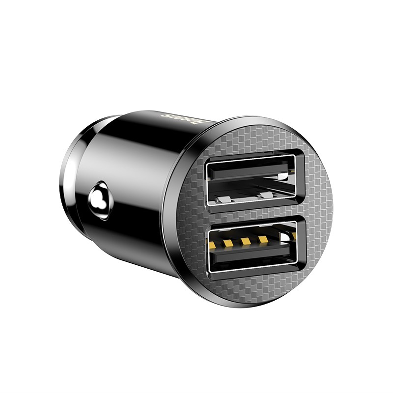 [2 cổng USB] Đầu sạc trên ô-tô Baseus Grain Car Charger C8-K _ hàng chính hãng