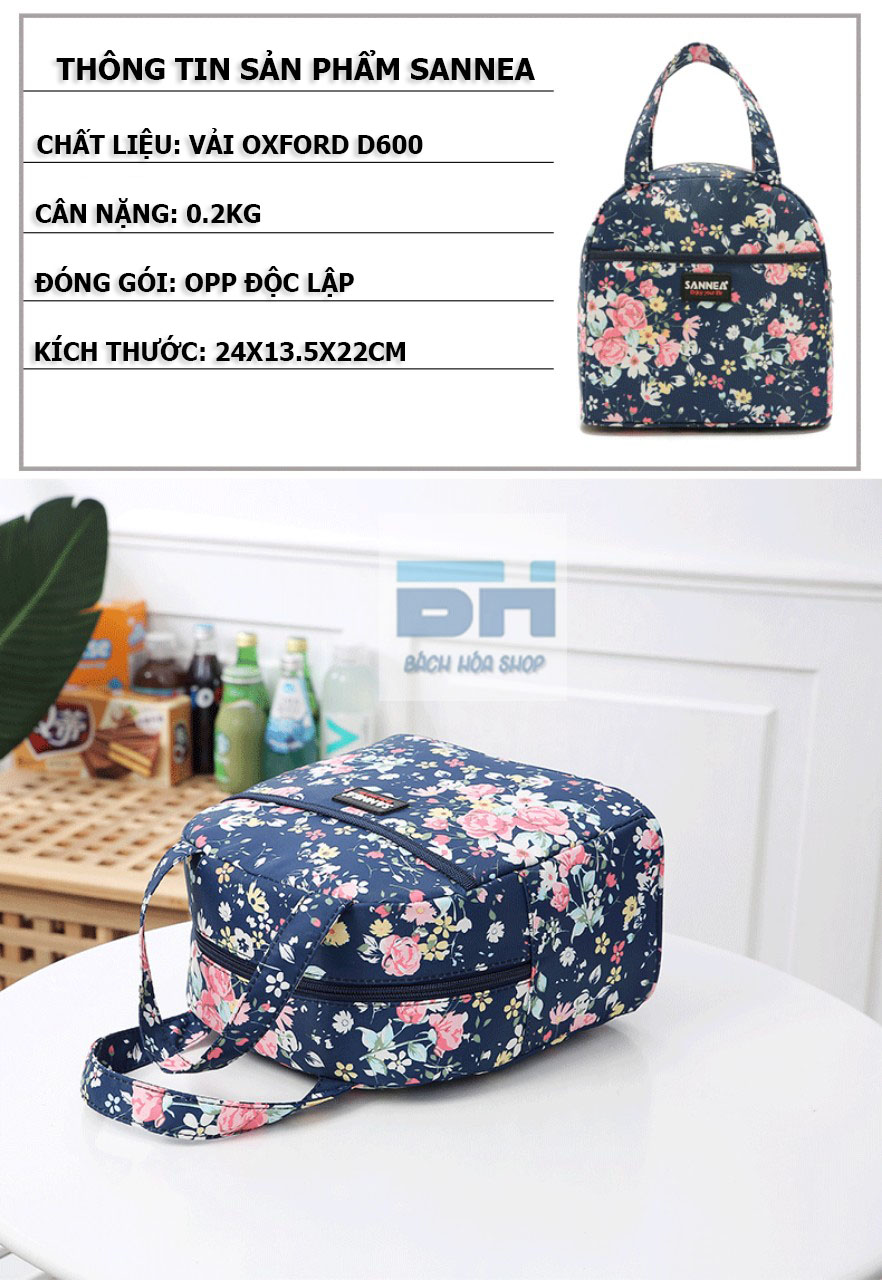 SANNEA - CAO CẤP - Túi đựng cơm giữ nhiệt, túi đựng bình sữa, dã ngoại - Vải Oxford D600 chống nước TH75