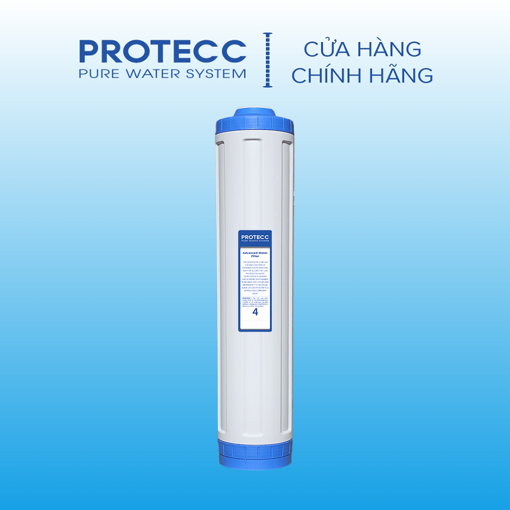 Lõi Lọc Cation 20 Inch Béo Hàng Chính Hãng PROTECC - Lõi Cation Khử Vôi. Kim Loại Nặng, Làm Mềm Nước