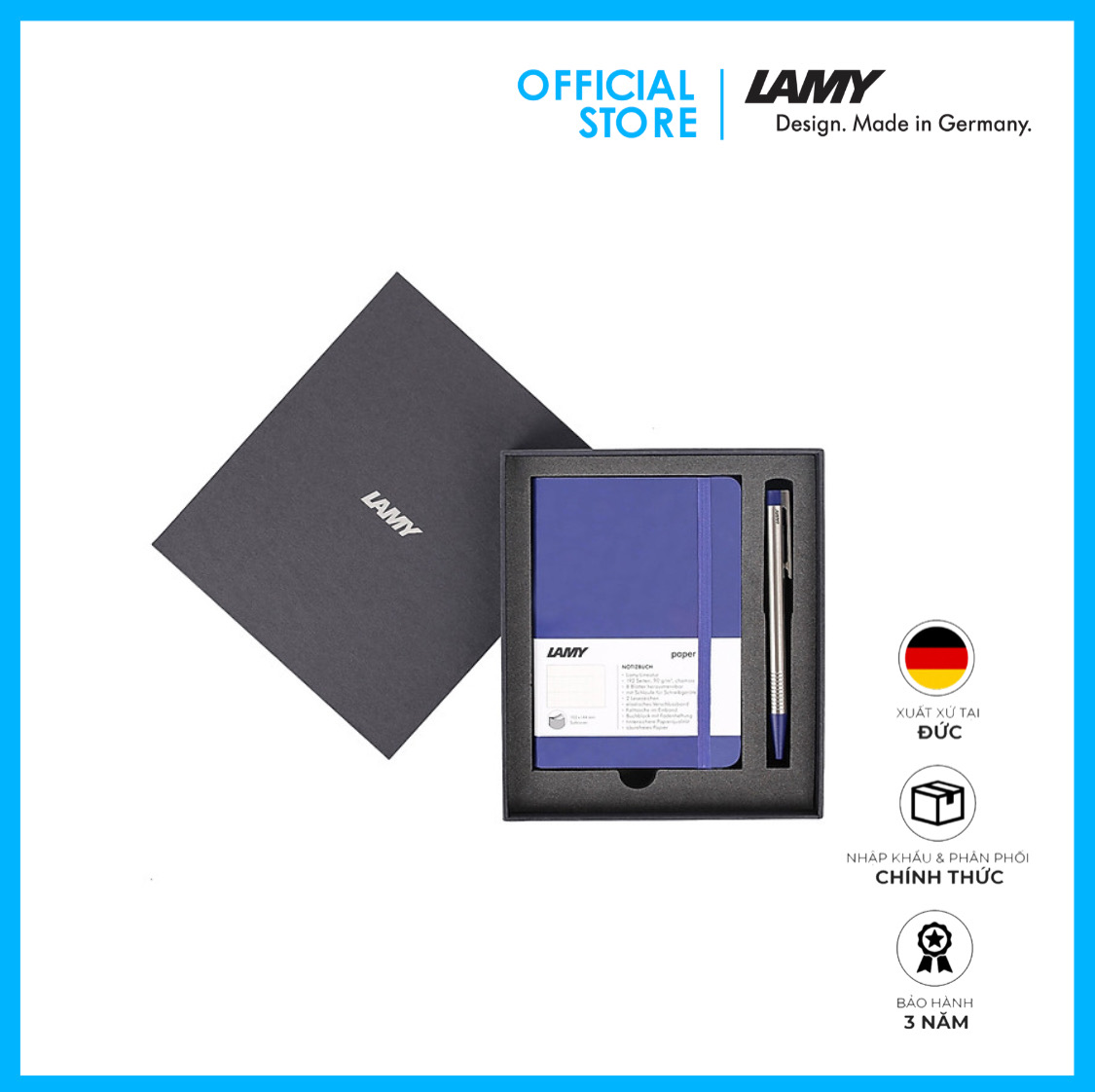 Gift Set Lamy Notebook A6 Softcover Blue + Lamy Logo Black - GSA6-Lo002