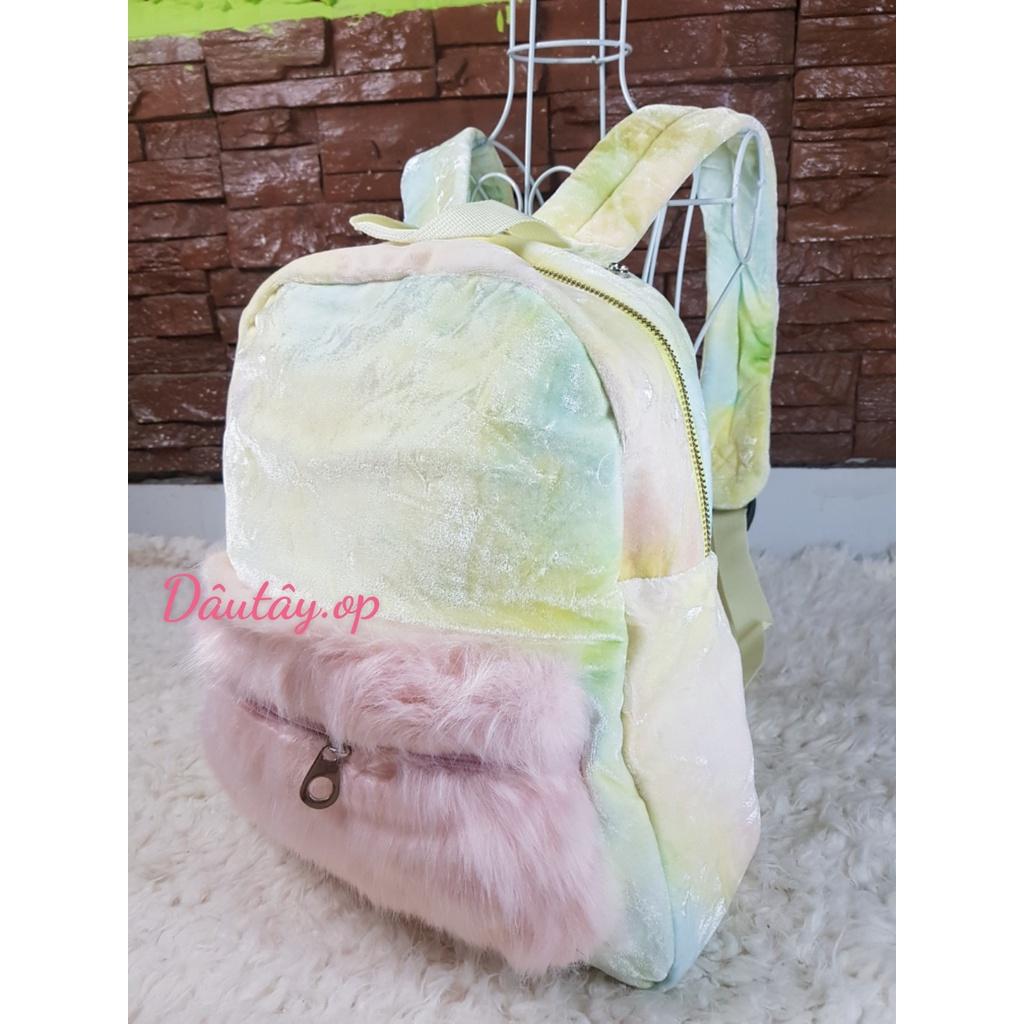 BALO VẢI MÀU CẦU VÒNG KÈM NÓN HÌNH UNICORN