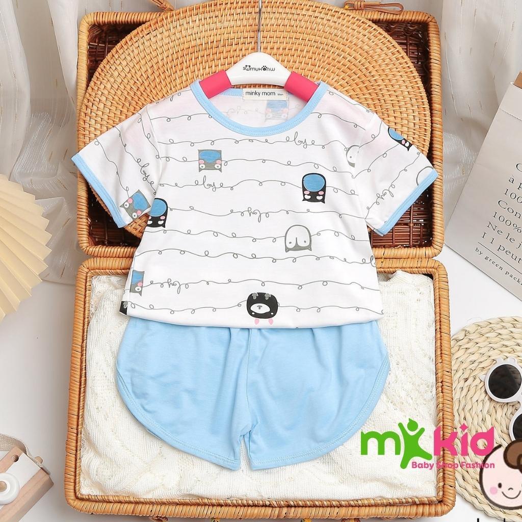 Bộ Minky Mom Cộc Tay Bộ Thun Lạnh Cộc Tay siêu mềm mịn mát cho bé trai bé gái với các họa tiết siêu dễ thương