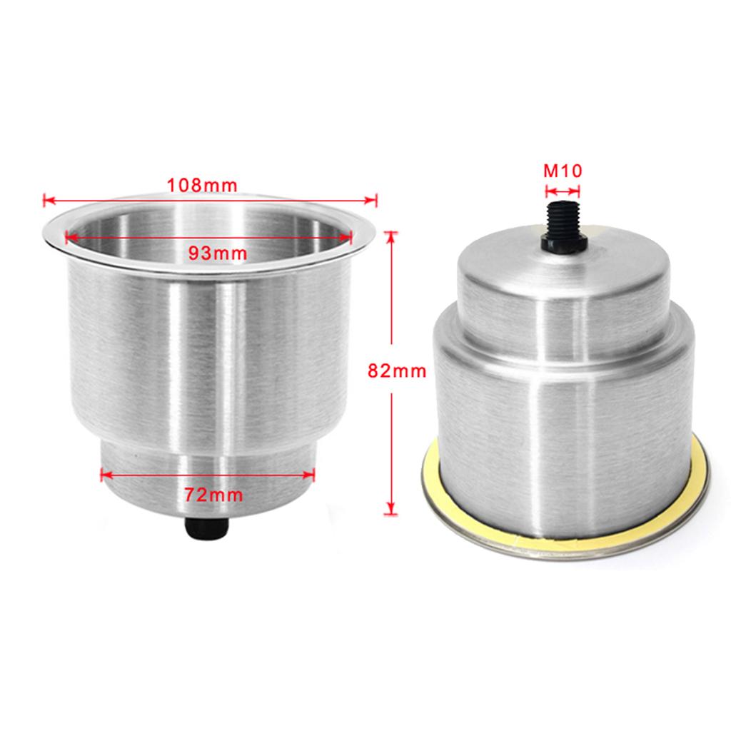 Recessed Stainless Steel Cup Drink Holder Fit For Car Marine Boat RV Camper