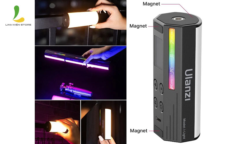 Đèn led hỗ trợ quay phim chụp ảnh ULANZI I-Light Magnetic RGB - Hàng nhập khẩu