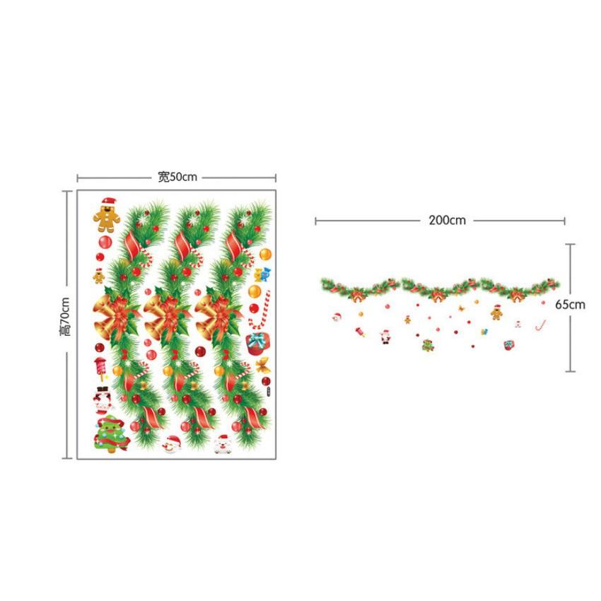 Decal trang trí noel rèm dây nguyệt quế