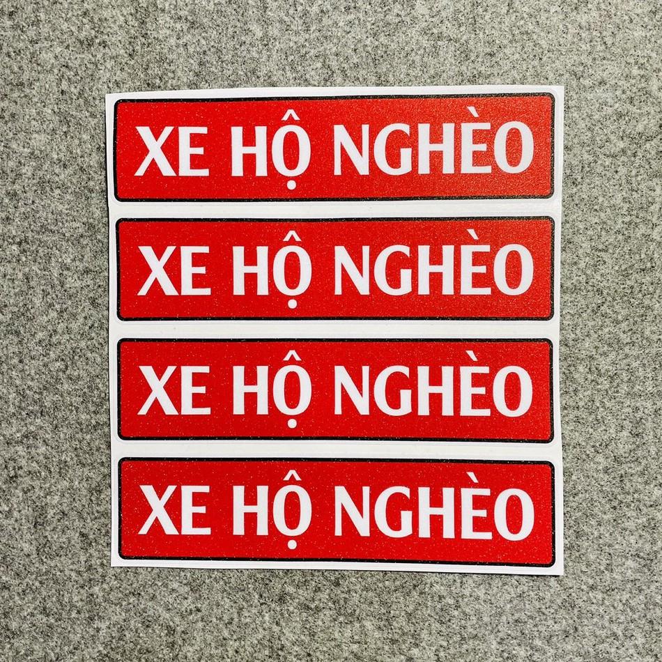 Combo 6 Tem chữ Xe Hộ Nghèo (18cm), Tem Trang Trí Xe Tải