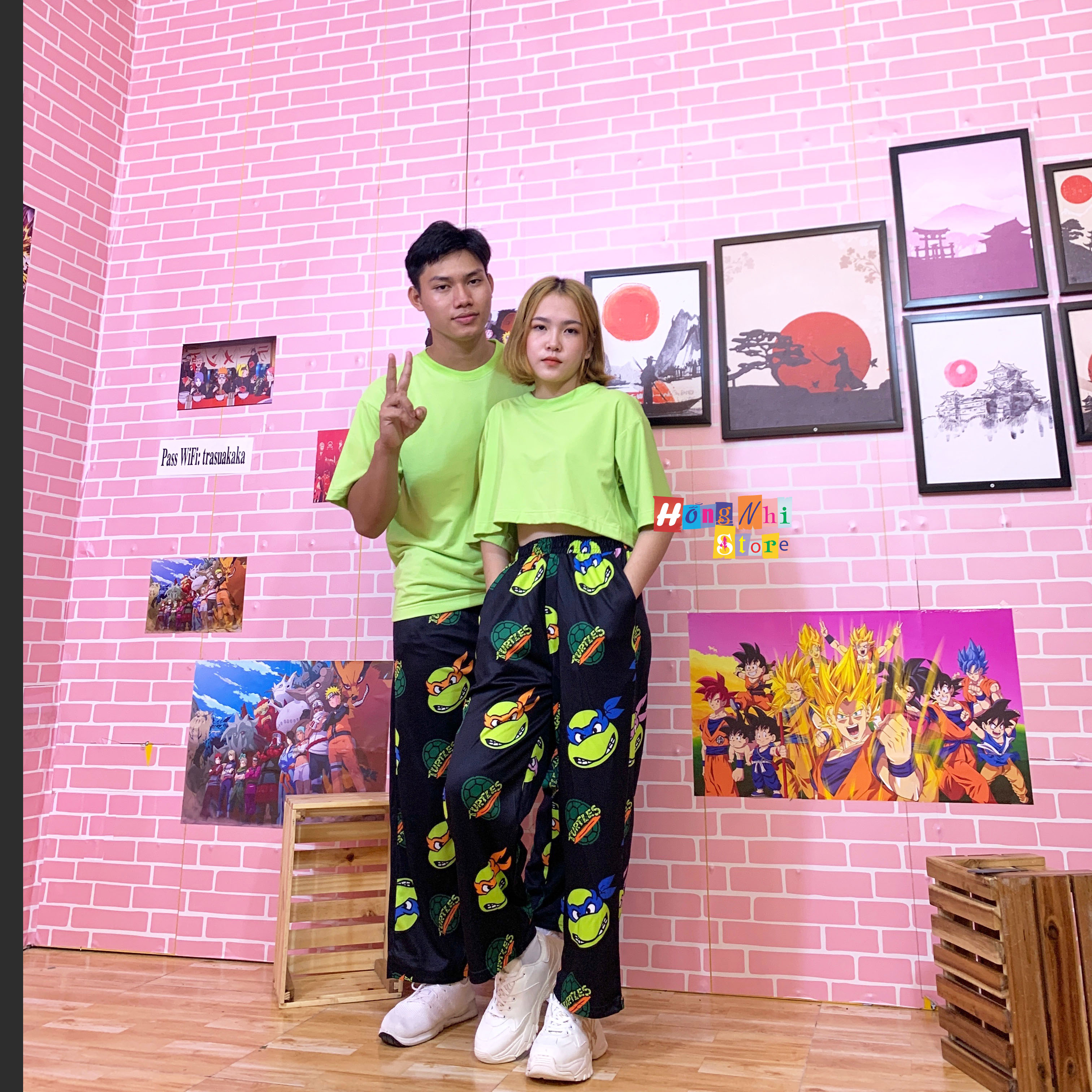 Quần Hoạt Hình Dài Ống Rộng Ninja Cartoon Pant Oversize Ulzzang Unisex - MM