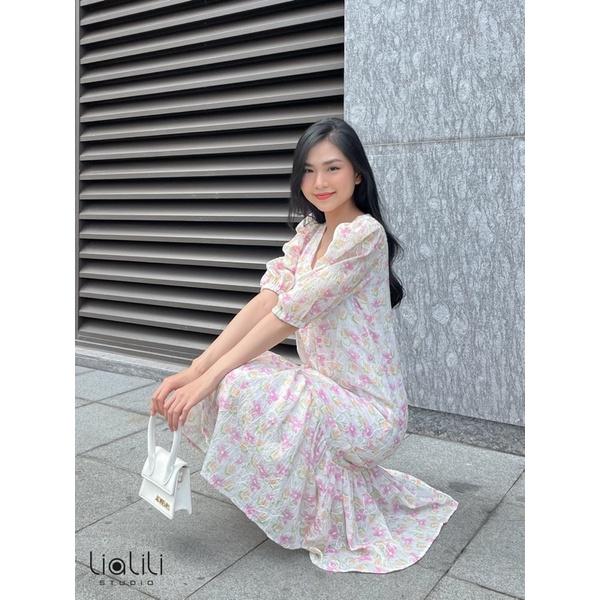 Đầm đuôi cá sốp hoa thêu -Thiết kế từ