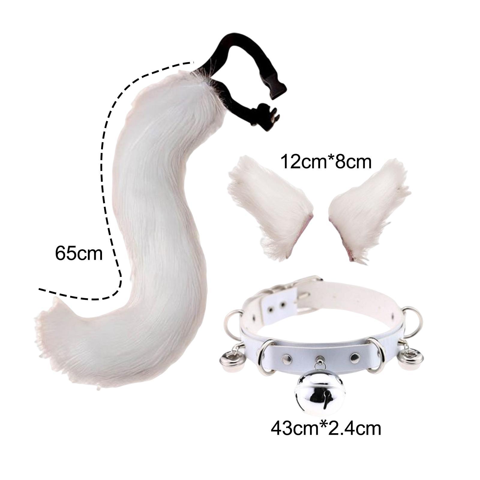Faux Ears and Tail Set Cosplay Costume Headwear Headdress for Party Stage Shows