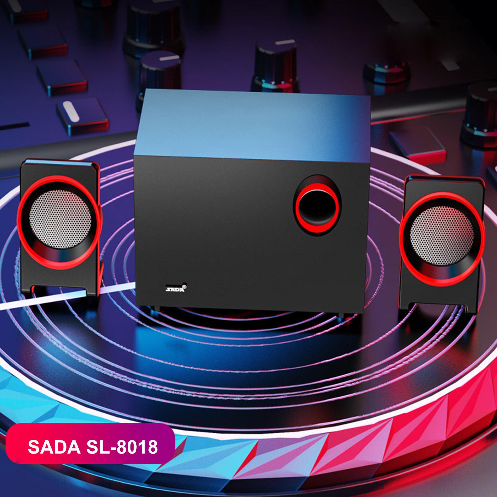 Loa máy tính để bàn SADA SL-8018 siêu trầm 3,5mm,có dây USB,hỗ trợ 25Hz-20kHz cho gia đình