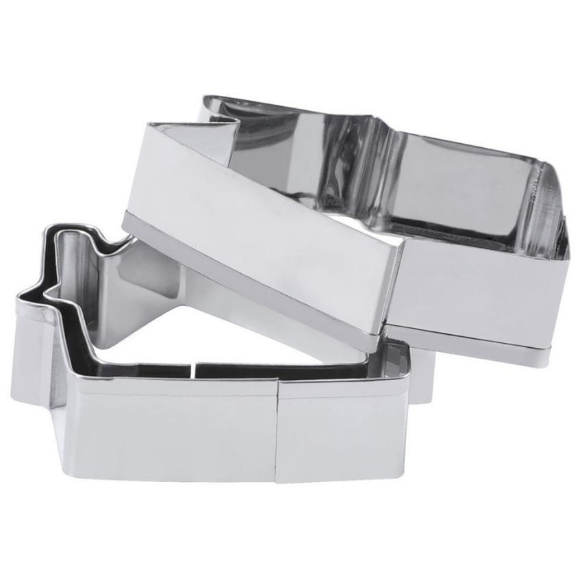 Khuôn Bánh Quy Cookies Bộ 3 Khuôn Nhấn Dụng Cụ Làm Bánh Cutter Innox hình Ngôi nhà 3D Noel - CBCKIHOU3P