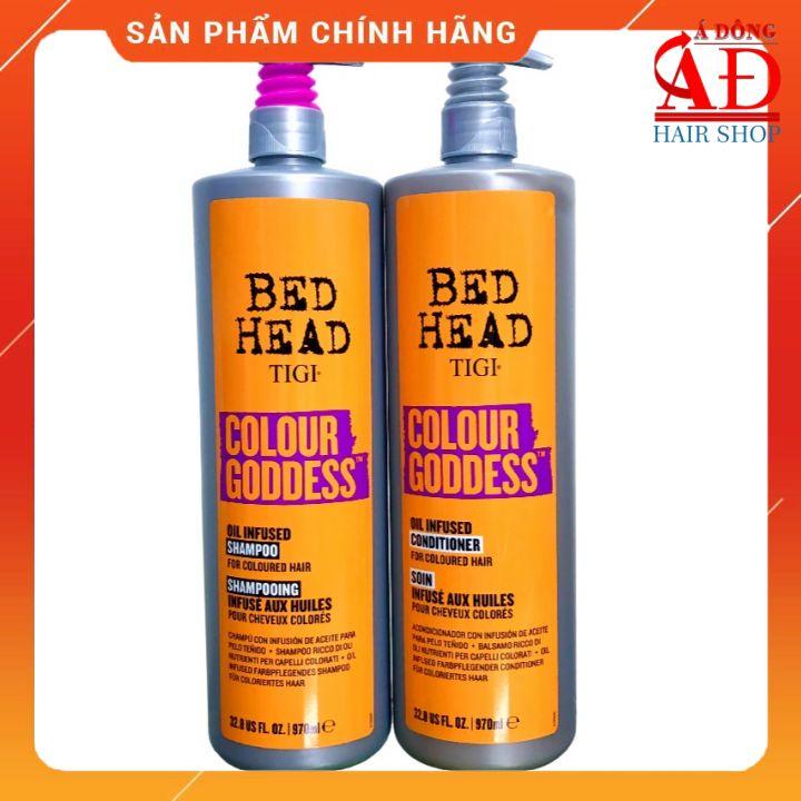 DẦU GỘI XẢ TIGI BEDHEAD VÀNG COLOUR GODDESS OIL INFUSED GIỮ MÀU TÓC NHUỘM NEW 2021