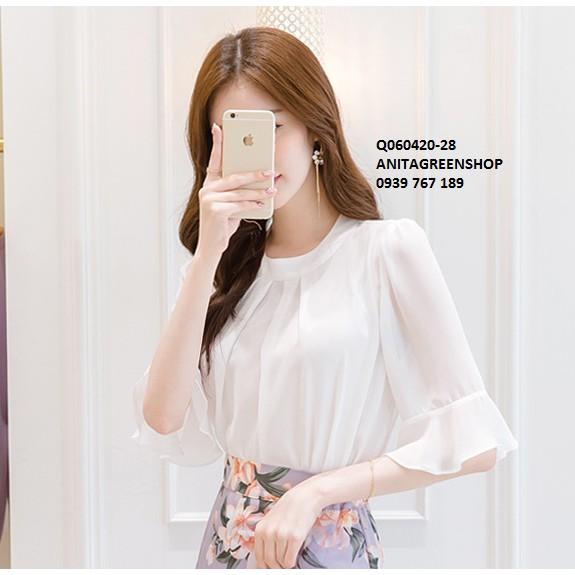 Q060420 ÁO VOAN NỮ PHỐI TAY LOE