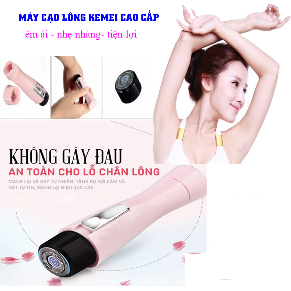 Máy Cạo Lông Kemei cao cấp WYN2020 - HÀNG CHÍNH HÃNG - tẩy nhanh tất cả các lông nách, lông tơ trên toàn cơ thể(full box , hộp)