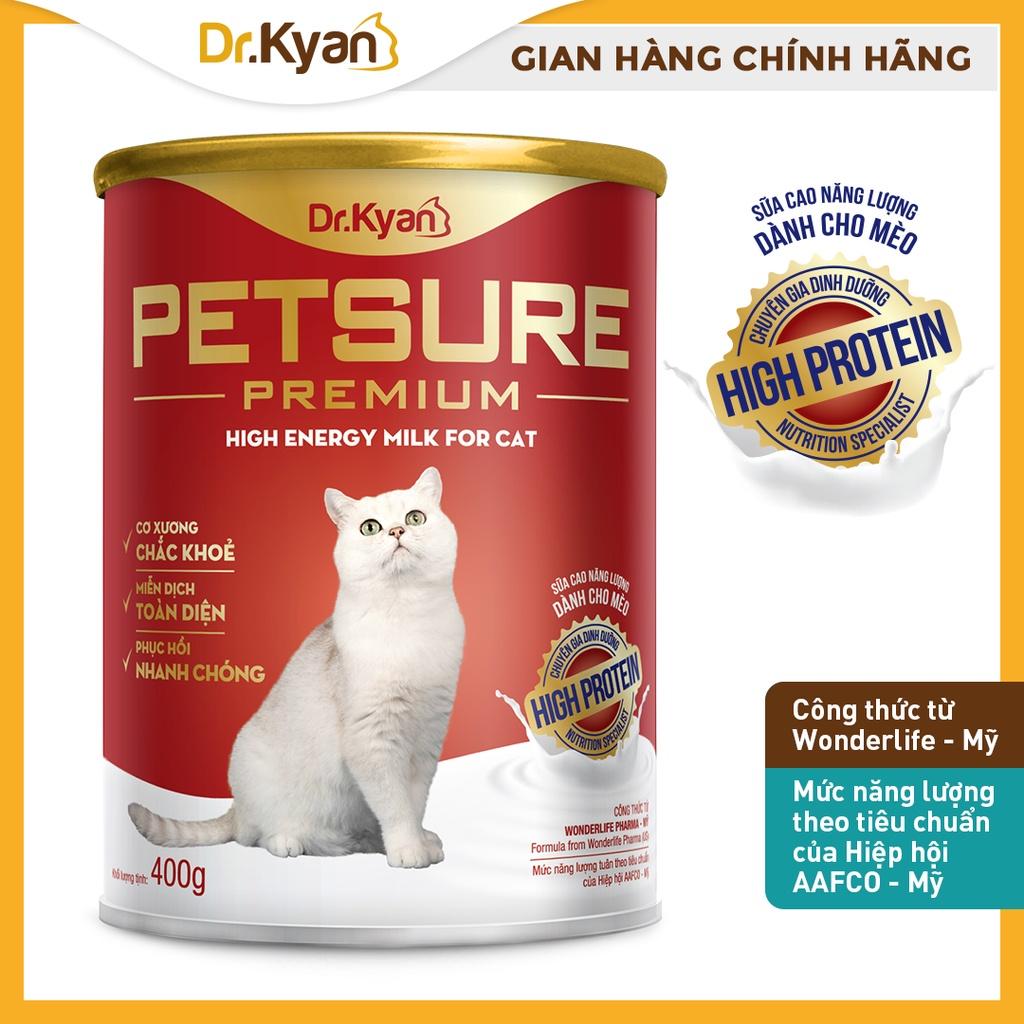 Dr.Kyan - Sữa bột PETSURE - Cao năng lượng cho mèo lon 400g