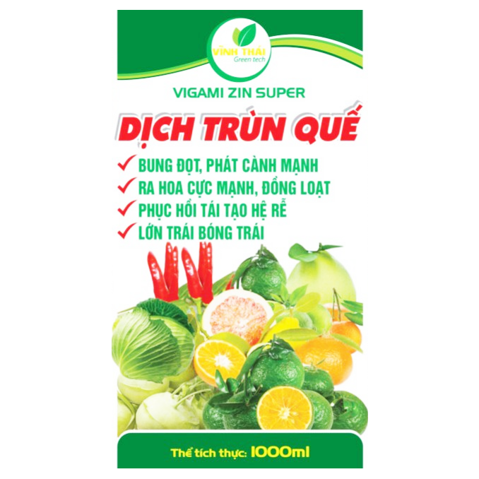 Phân bón VIGAMI ZINSUPER dịch trùn quế 1000ML