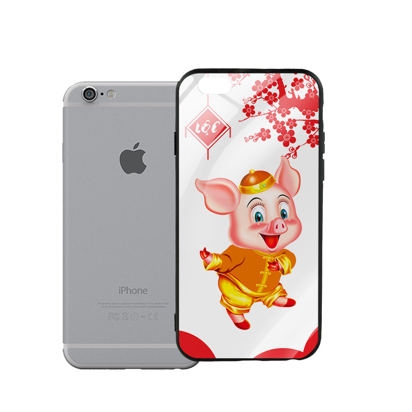 Ốp Lưng Kính Cường Lực cho điện thoại Iphone 6 / 6s - Pig 2019