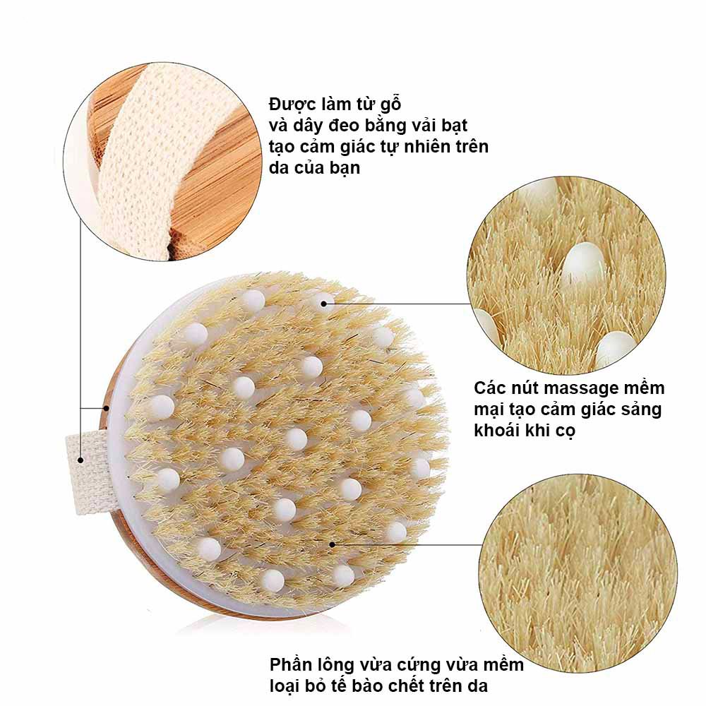 Bàn chải massage/Tẩy tế bào chết nhẹ nhàng cho làn da mềm mại, tươi sáng