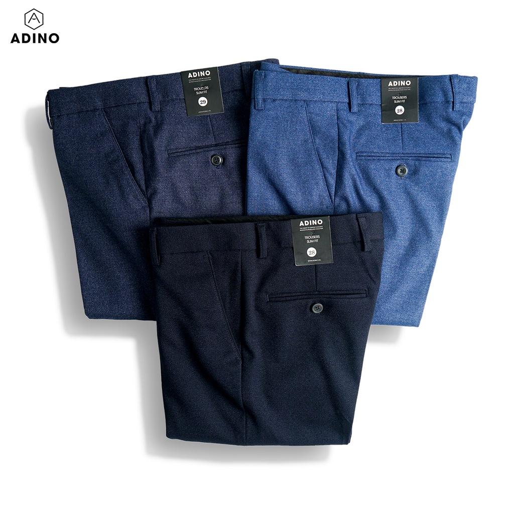 Quần âu nam ADINO màu xanh tím vải cotton cao cấp dáng slimfit trẻ trung lịch lãm QA91