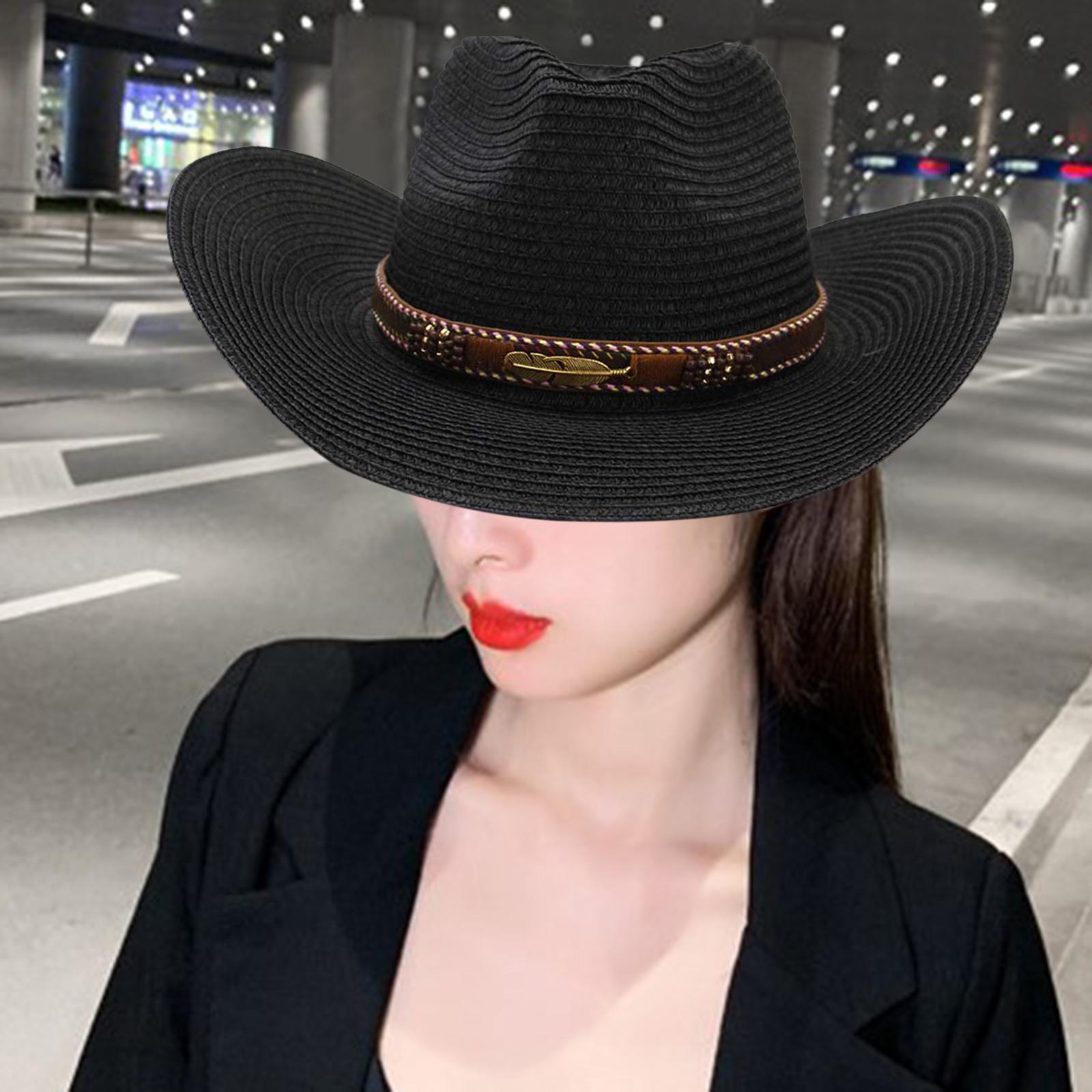 Cowboy hat Women Hats for Beach Unisex Costume Clothes Accessories Black