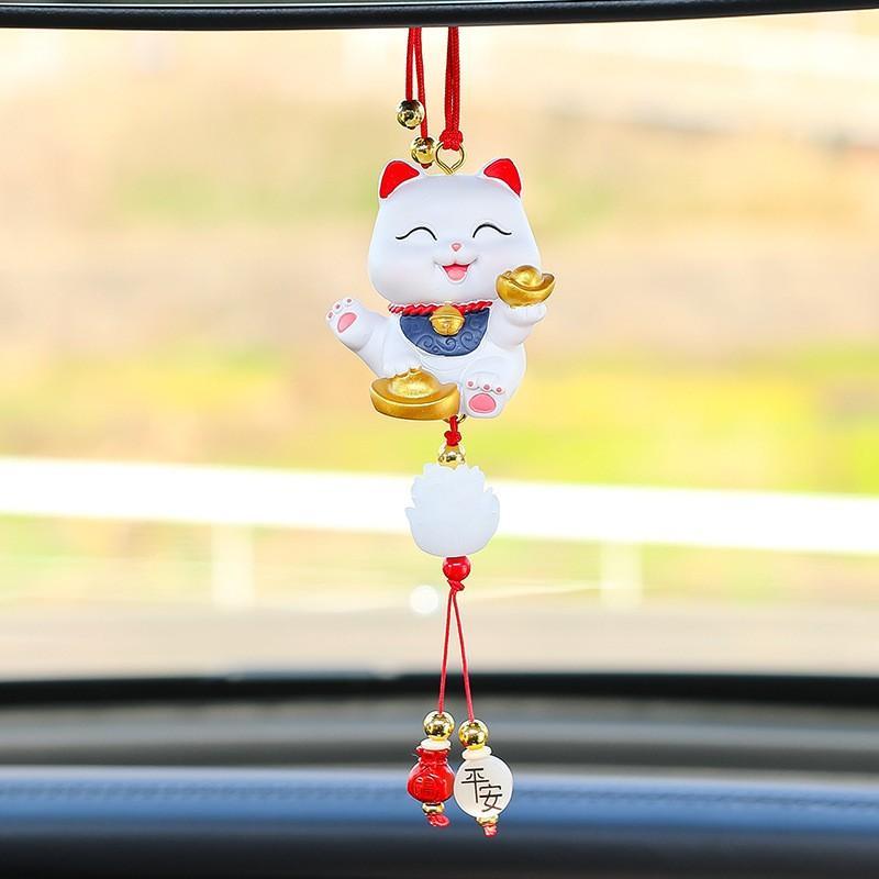 Dây Treo Trang Trí Gương Chiếu Hậu Ô Tô Hình Chú Mèo May Mắn Lucky Cat Dễ Thương