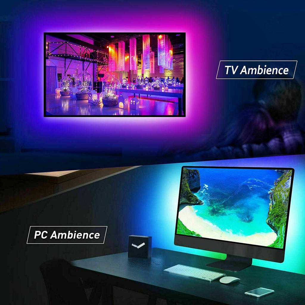 5050 LED Strip Lights with Remote Controller for TV Kitchen Desk Decor 1m