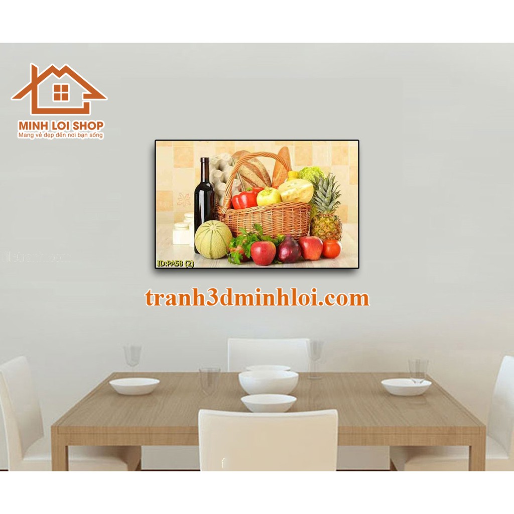 [HCM] Tranh tráng gương pha lê phòng ăn hiện đại trang trí nhà bếp 40x60cm