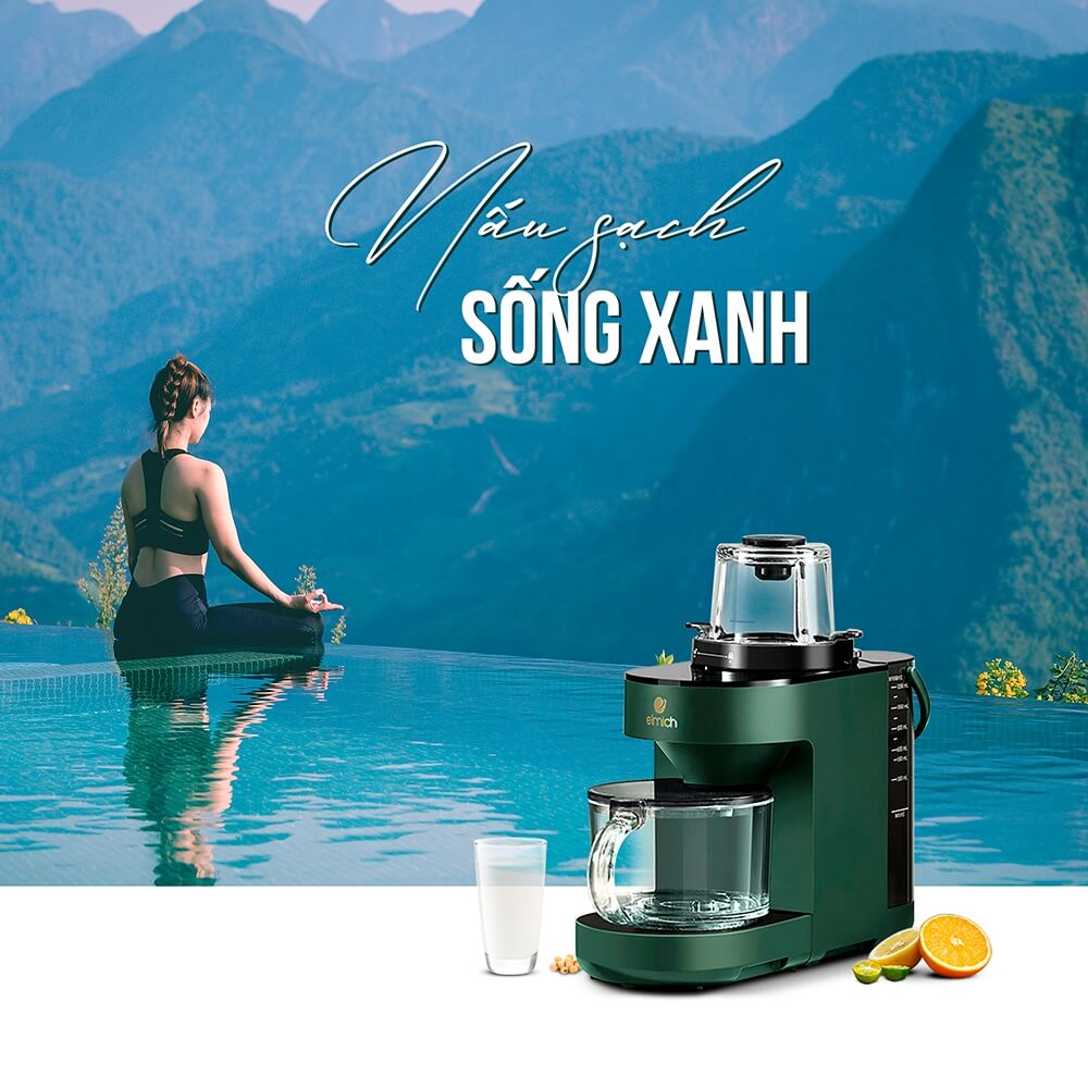 Máy xay nấu đa năng 6 trong 1 Elmich BLE-3901, Hàng chính hãng, 6 chương trình nấu, Gia nhiệt 3D bằng hơi nước - JoyMall