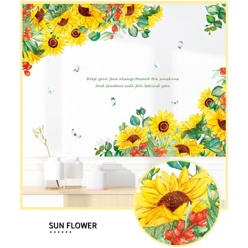 Decal dán tường trang trí - HOA HƯỚNG DƯƠNG MẪU MỚI