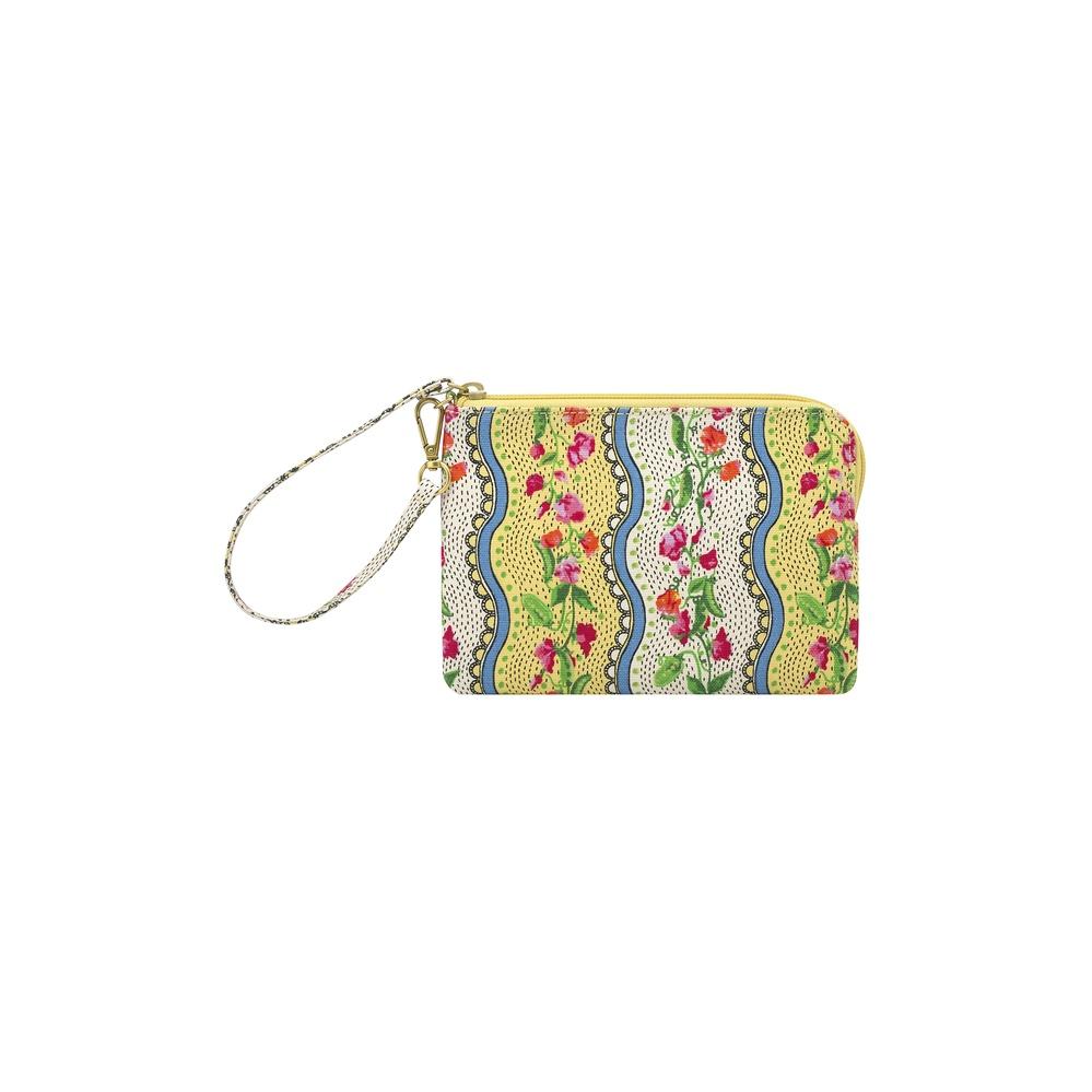 Cath Kidston - Ví đeo tay /Convertible Wristlet Pouch - Sweet Pea Stripe Small - Yellow -1042368