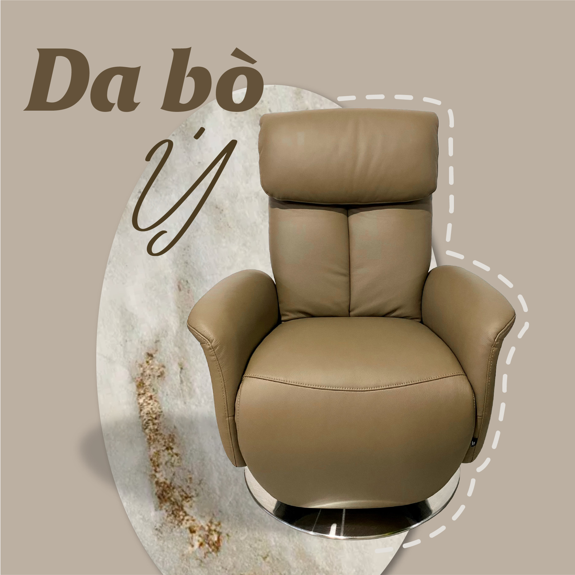 Ghế Sofa Đơn Da Bò Thư Giãn Chỉnh Điện - 2 6194-18 Cappuccino Alila