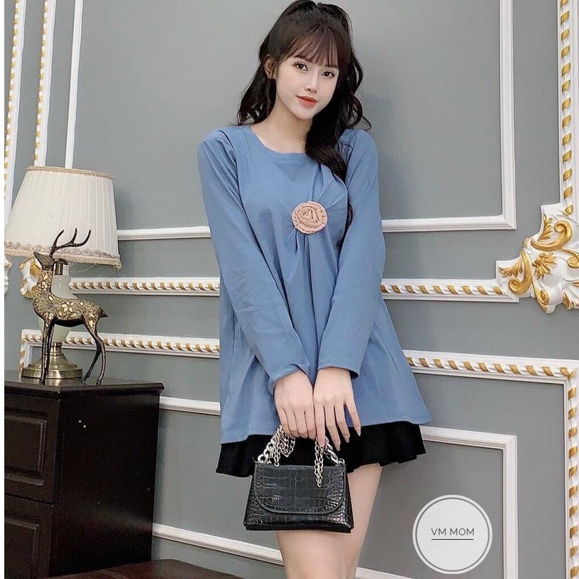 Áo sơ mi bầu công sở 1 lớp tằm lụa Hàn Châu cho bầu đi làm đi chơi cực xinh Xoài Boutique