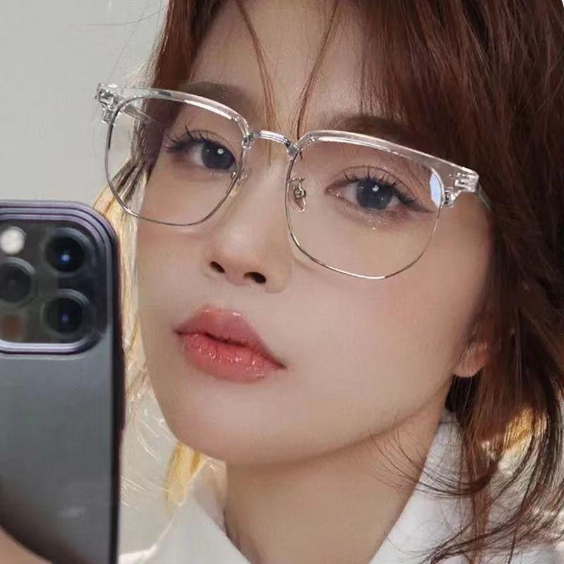 Mắt Kính Đen Nửa Gọng Chống Tia Bức Xạ Phong Cách Doanh Nhân Cổ Điển Sự Bảo Vệ
