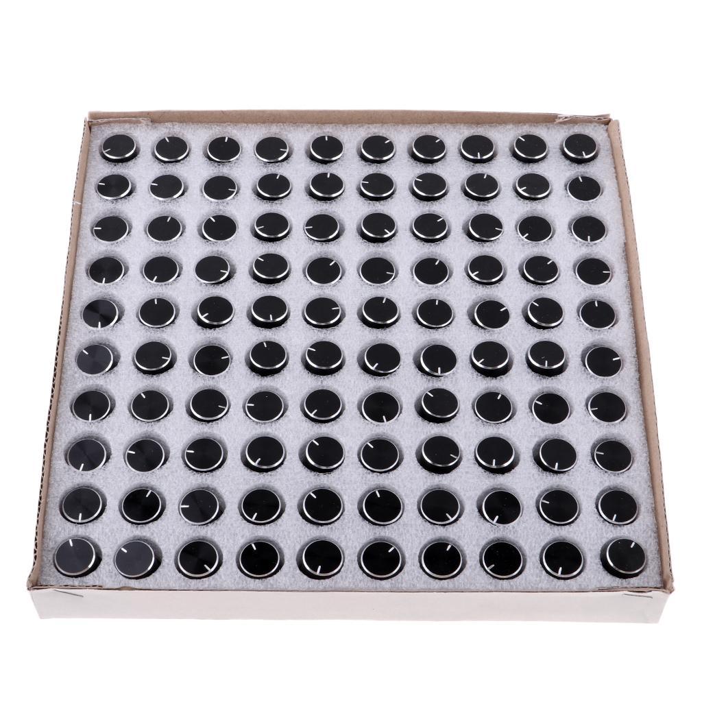 100Piece Aluminum Alloy Anti-Slip Potentiometer Control Knob 15x15mm