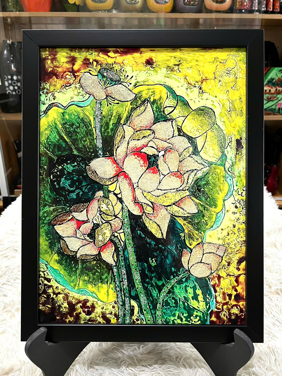 Tranh Sơn Mài - HOA SEN | Size 30x40 cm | Tinh Hoa Nghệ Thuật Việt – Thanh Tịnh và Trang Nhã