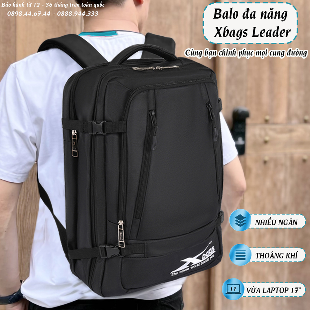 Balo Laptop 17 Inch Giá Rẻ, Balo Công Sở, Balo Du Lịch Cỡ Lớn Xbags Leader