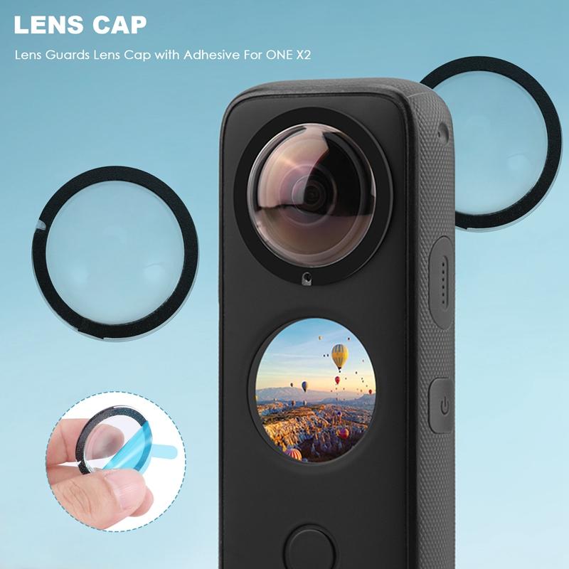 Ống kính bảo vệ camera cơ thể dính bảo vệ bộ dụng cụ che phủ ống kính với chất kết dính cho insta 360 một x2