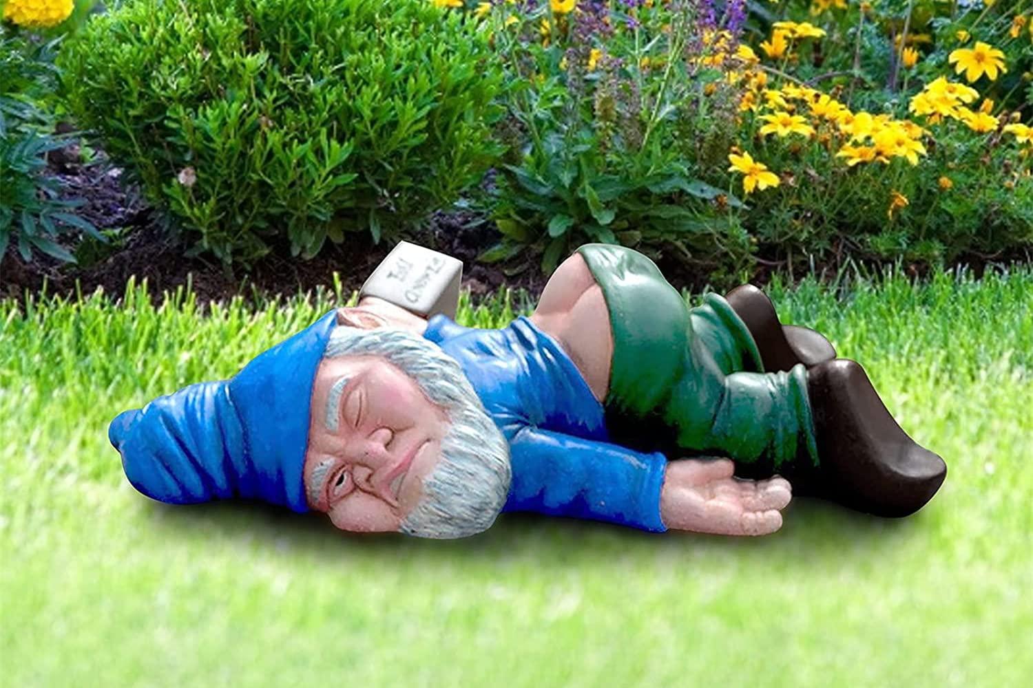 Gnomes vườn say xỉn sáng tạo cho bên ngoài, Tượng Gnome Garden, Harz Garden Dwarf Craft, Trang trí vườn, Tượng HARZ GARTEN FUNNT