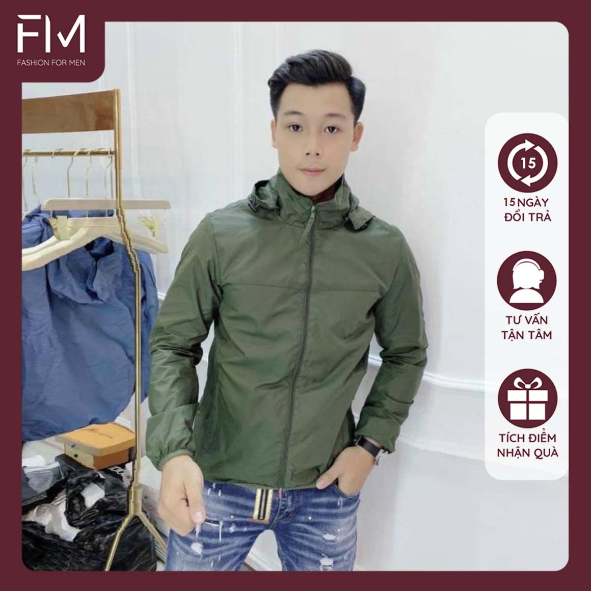 Áo khoác dù nam, áo gió nam cao cấp, chống nắng, chống bám bụi – FORMEN SHOP – FMHN005