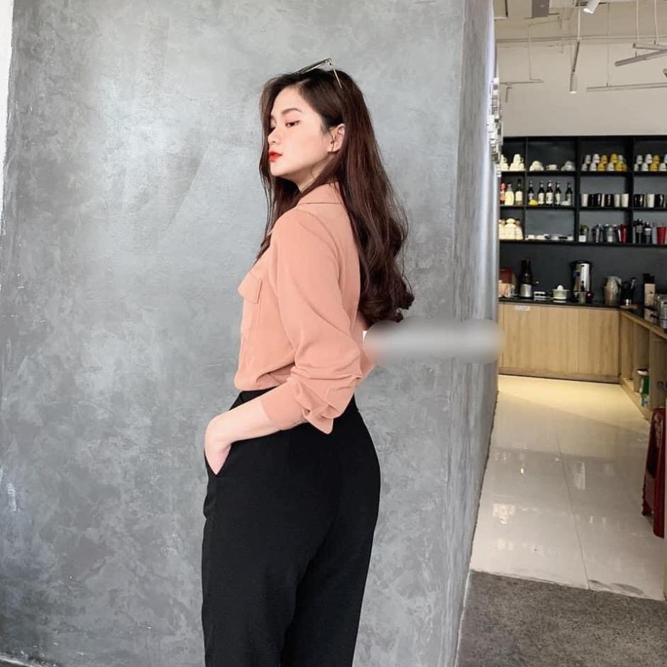 ÁO SƠ MI TRƠN THÂN LIỀN 2 TÚI AM72