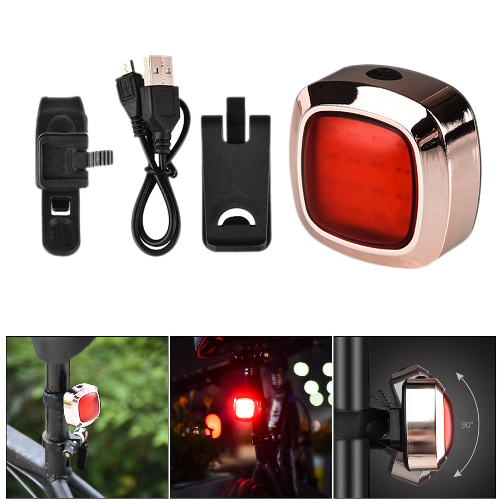 Waterproof Bicycle Bike Smart Brake Light Sense USB Tail Rear Lamp
