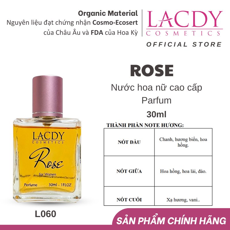 Nước hoa nữ hương Hoa Hồng ROSE L060 (30ml)